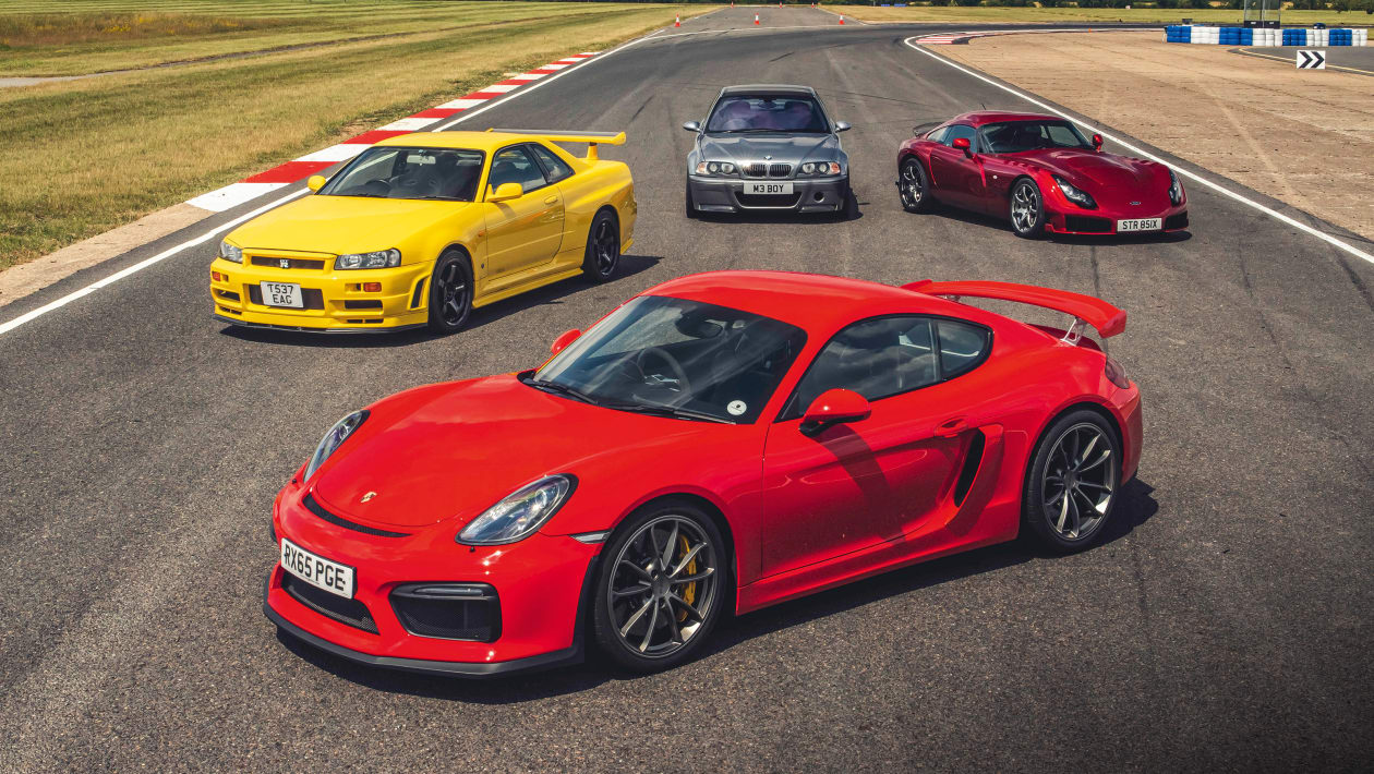 BMW M3 CSL v Nissan R34 Skyline GT-R v TVR Sagaris v 981 Porsche Cayman